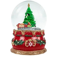 6" Musical Christmas Tree & Train Animated Water Globe