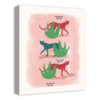 Cheetahs in Leaves Canvas Wall Art