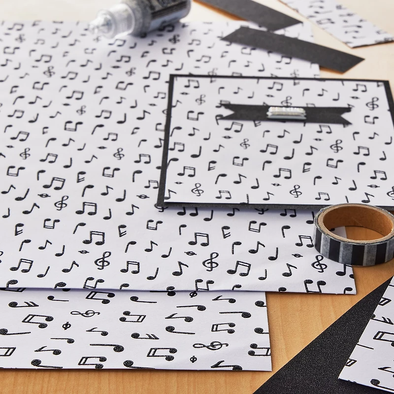 Foil Music Notes Paper by Recollections™, 12" x 12"