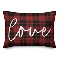 Love Plaid Throw Pillow