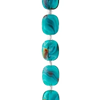 Aqua Swirl Glass Rectangle Beads, 14mm by Bead Landing™