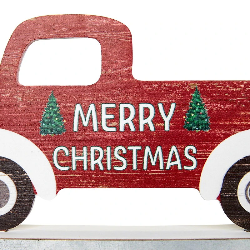 Merry Christmas Truck Wooden Advent Calendar - 9"