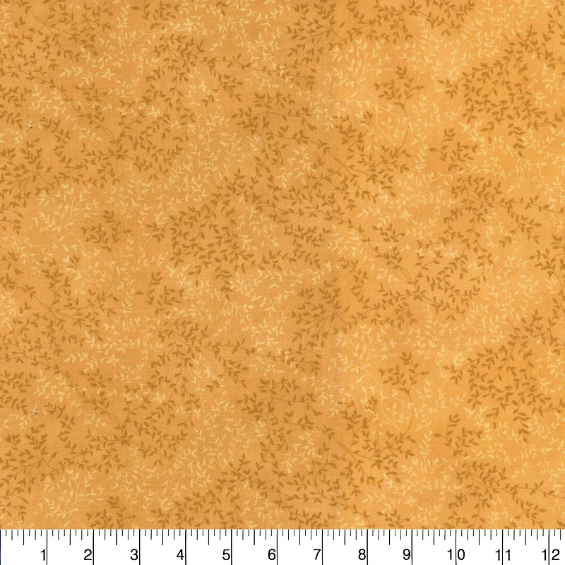 Fabric Traditions Gold Tonal Vines Cotton Fabric