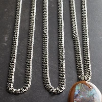 Rhodium Double Link Chain Necklaces By Bead Landing™