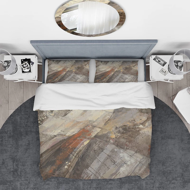 Designart 'Fire and Ice Minerals III' Geometric Bedding Set