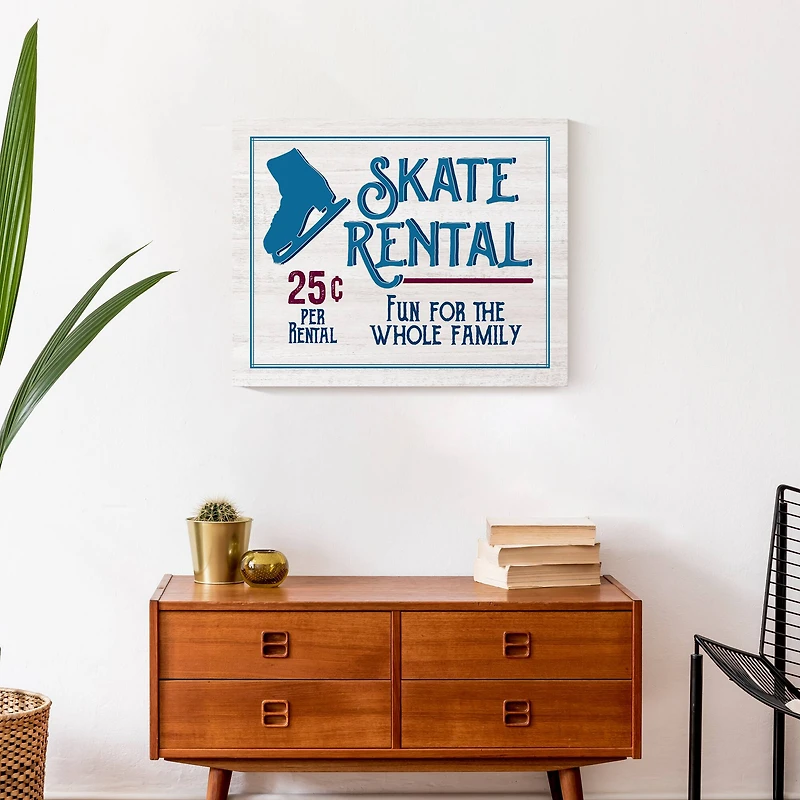 Skate Rental Blue 20x16 Canvas Wall Art