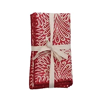 Hello Honey® Red & White Square Cotton Printed Napkins, 4ct.