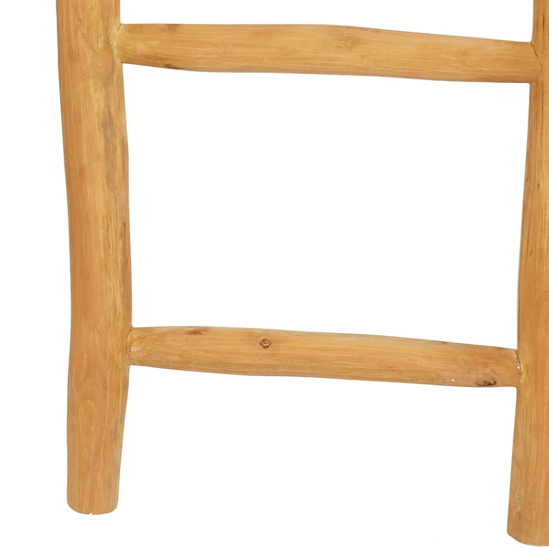 59" Brown Teak Wood Natural Ladder