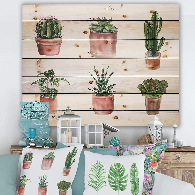 Designart - Flowers In A Pot Cacti and Succulents