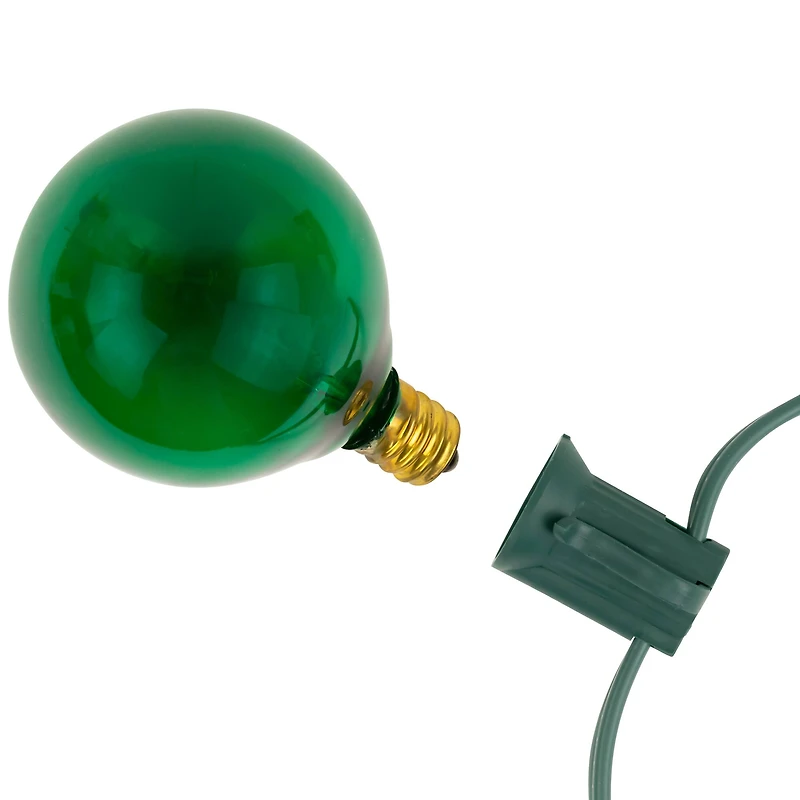 10-Count Green G50 Globe Christmas Patio Lights- 9ft  Green Wire