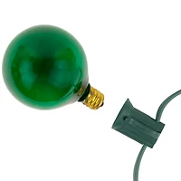 10-Count Green G50 Globe Christmas Patio Lights- 9ft  Green Wire
