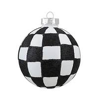 2.5" Black & White Glass Ball Décor Set