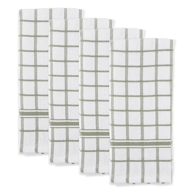 DII® Artichoke Windowpane Terry Dishtowels, 4ct.