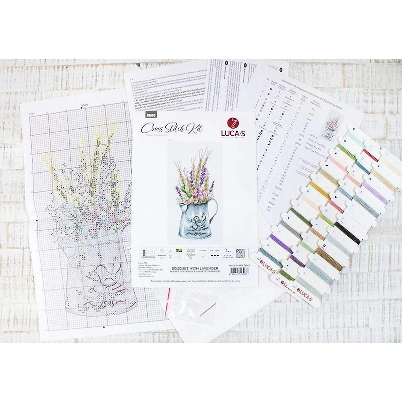 Luca-s Bouquet With Lavender Counted Cross Stitch Kit