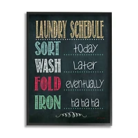 Stupell Industries Stupell Industries Laundry Schedule Chalkboard Bathroom Wall Art Framed Wall Art