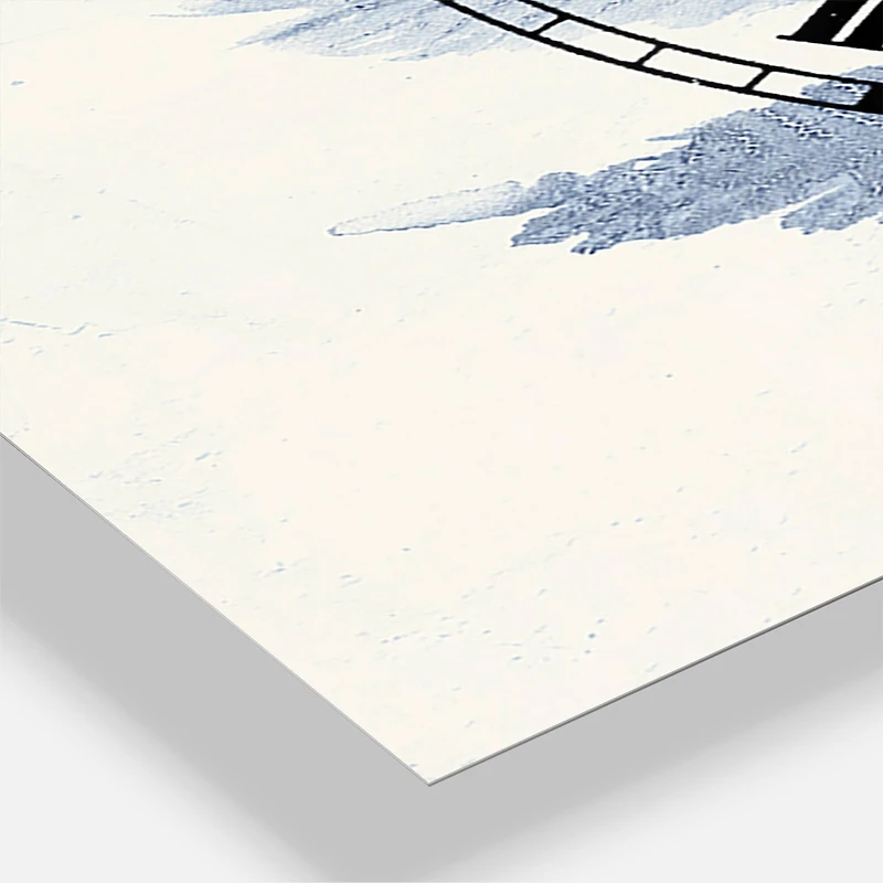 Designart 'Forest Ferns Blue Farmhouse Multipanel Wall Clock