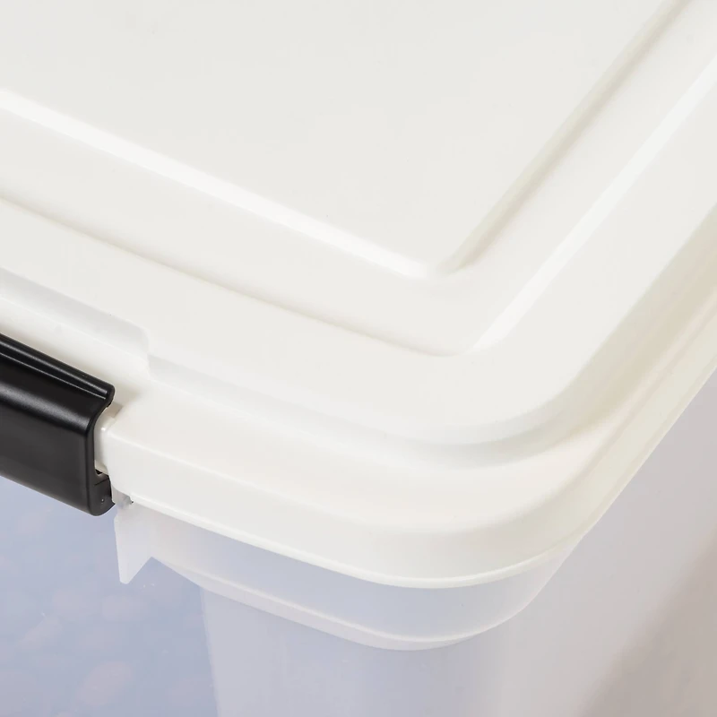 IRIS Clear, White, Black, Dark Gray 55qt. Food Container With Sealed Top & Scoop