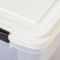 IRIS Clear, White, Black, Dark Gray 55qt. Food Container With Sealed Top & Scoop