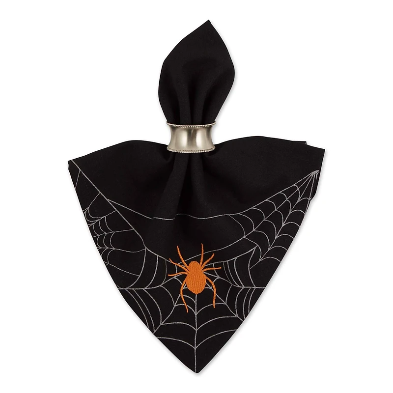 DII® Spooky Spiderweb Embellished Dinner Napkins, 4ct.