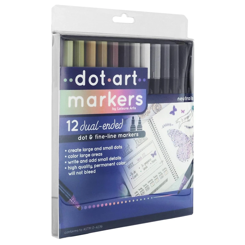 Leisure Arts® Neutral Dual-Ended & Dot Marker Set