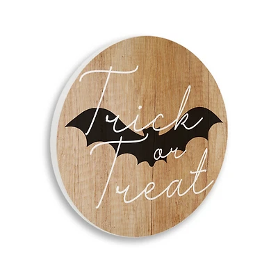 Stupell Industries Rustic Trick Or Treat Phrase Wall Plaque Art