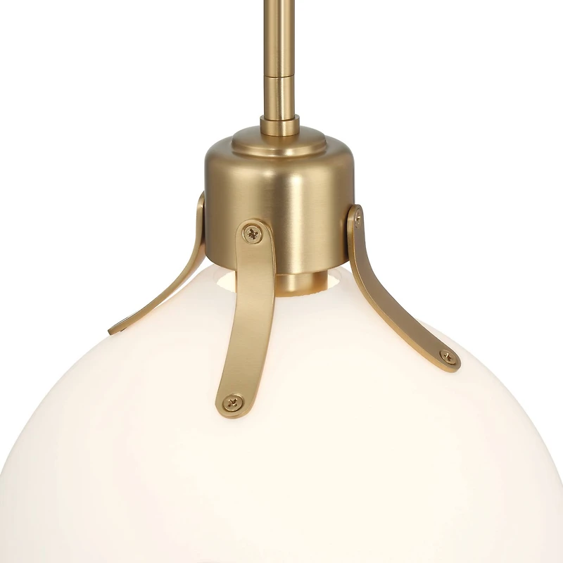 Hello Honey® Delano Gold & White Industrial Metal & Etched Glass Ceiling Light