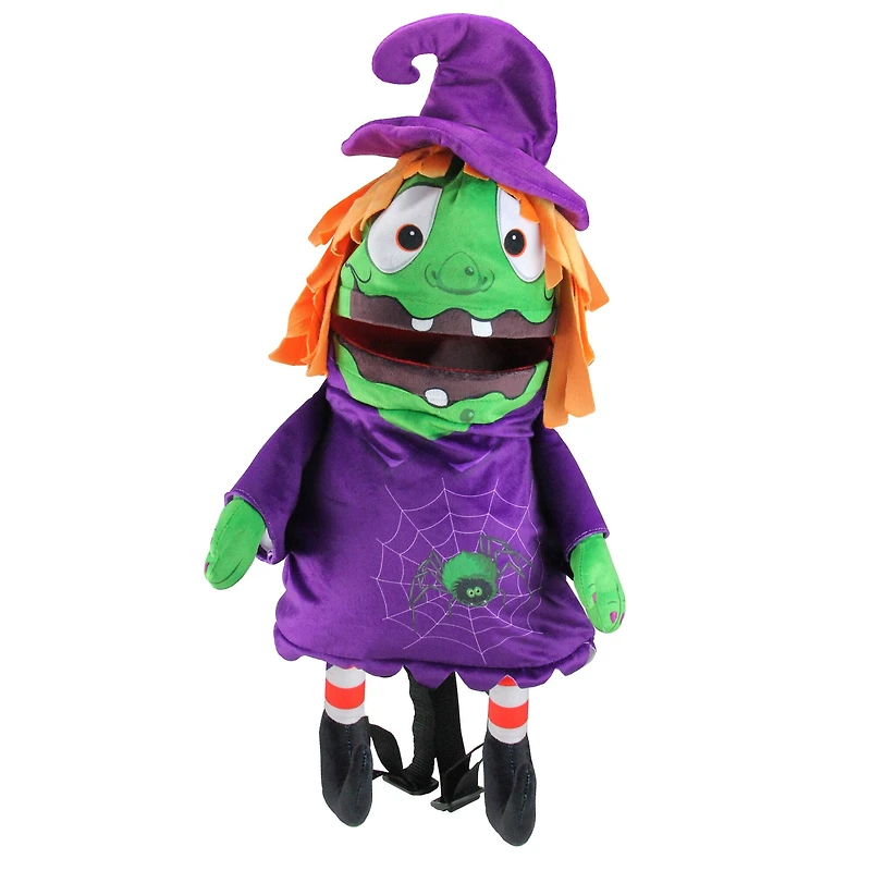 23" Purple & Green Witch Child Trick or Treat Halloween Bag