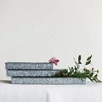 Hello Honey® Antique Galvanized Finish Decorative Metal Nesting Tray Set