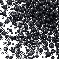 12 Pack: Jet Black Pearl Plastic Bead Mix by Bead Landing™