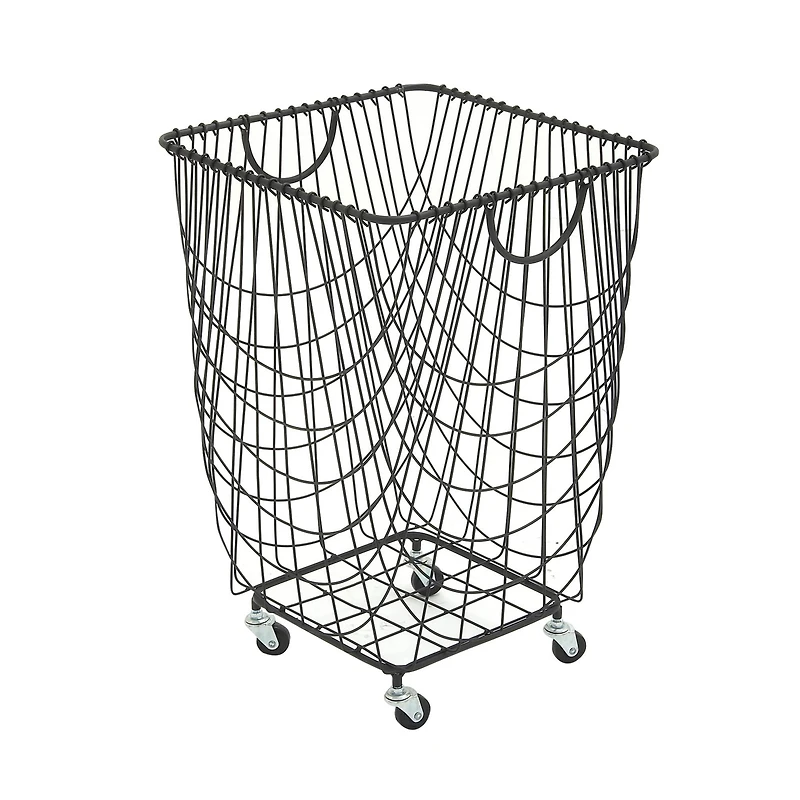 CosmoLiving by Cosmopolitan 24" Black Industrial Metal Storage Cart