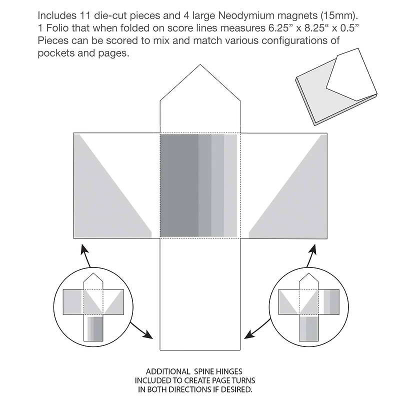 49 And Market Foundations White Envelope Pocket Folio Set, 6'' x 8''