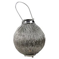 18.5" Urban Life Tea Light Candle Holder Lantern, Silver
