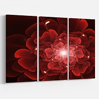 Designart - Fractal Flower Clear Red Digital Art