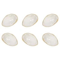 Hello Honey® 13" White Stoneware Shell Plates with Reactive Glaze, 6ct.