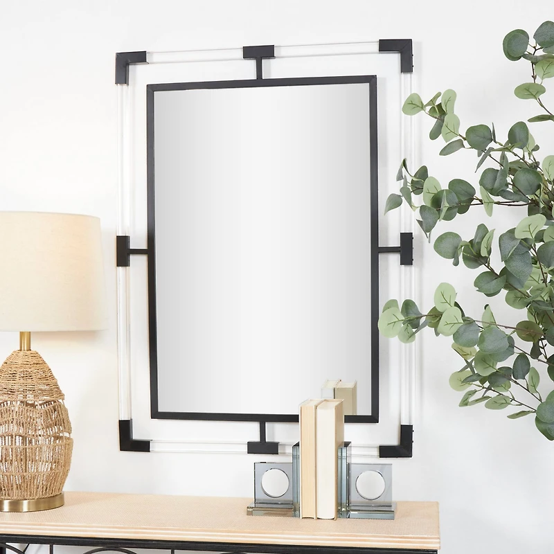 38" Metal Double Framed Wall Mirror
