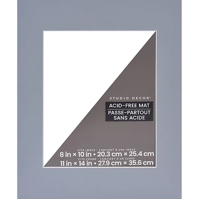 11" x 14" Light Gray Mat, 8" x 10" Opening Size by Studio Décor®