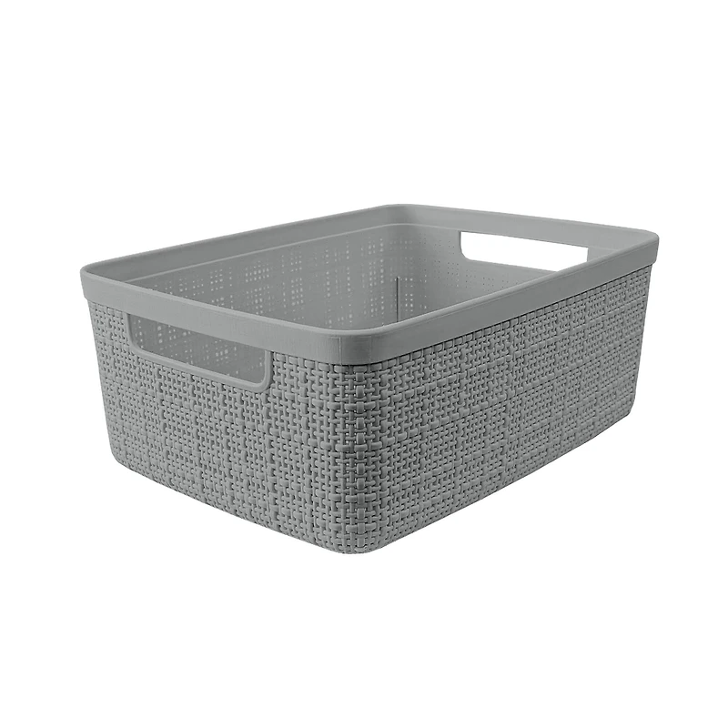 Curver® Jute Gray Plastic Storage Basket Organizer