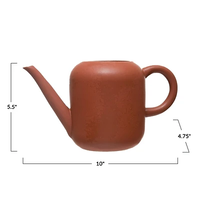 Hello Honey® 5.5" Rust Stoneware Watering Can with Reactive Glaze