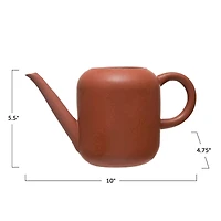 Hello Honey® 5.5" Rust Stoneware Watering Can with Reactive Glaze