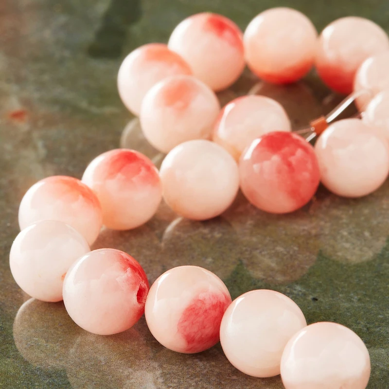 Light Pink Round Stone Beads, 10mm by Bead Landing™