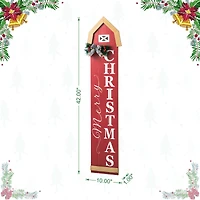 Glitzhome® 42" "Merry Christmas" Wood Barn Porch Sign