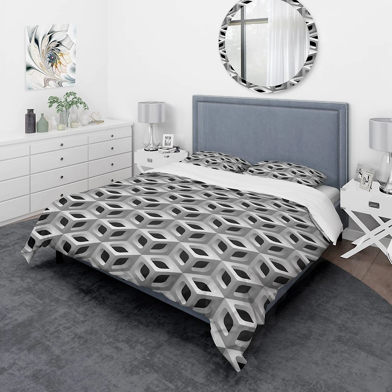 Designart '3D Lattice Pattern' Scandinavian Bedding Set
