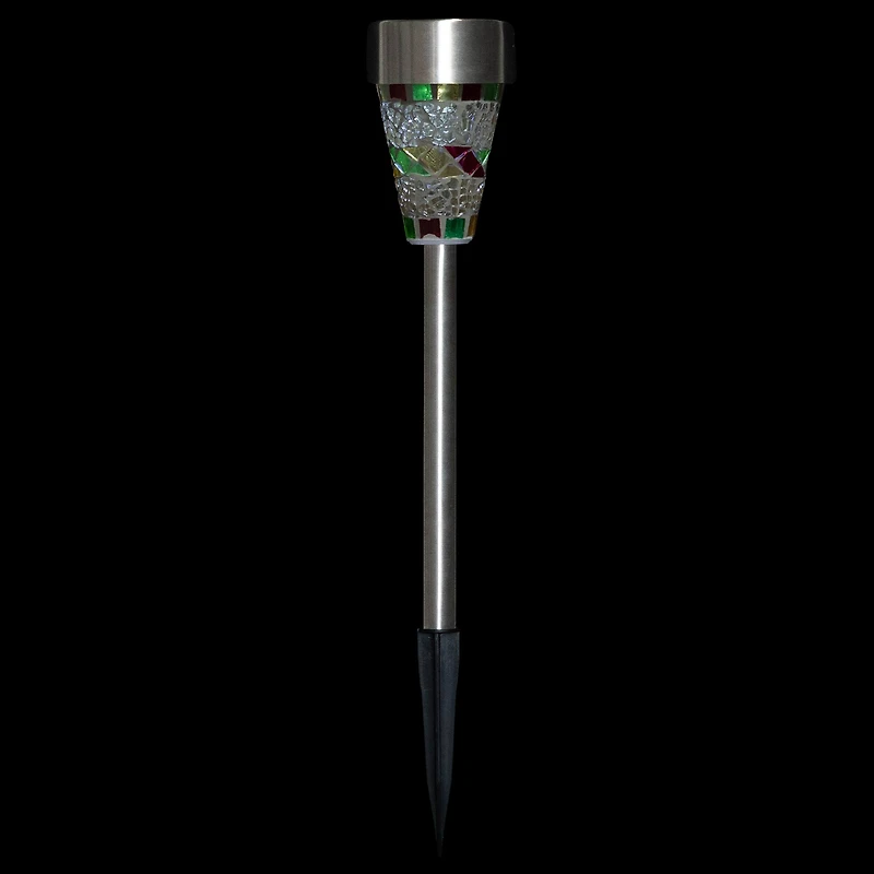 15.5" Mosaic Stained Glass Solar Powered LED Pathway Markers