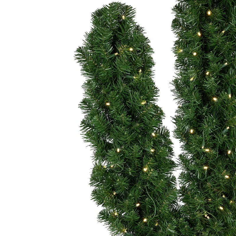 6ft. Pre-Lit Cactus Pine Artificial Christmas Tree, Warm White LED Lights