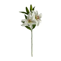 White Ruburn Lily Artificial Flower Stem, 2ct.