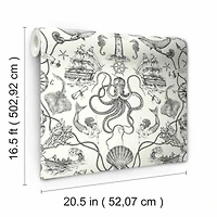 RoomMates Deep Sea Toile Peel & Stick Wallpaper