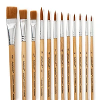 Brown Synthetic Flat & Round Brushes by Artist's Loft® Necessities™