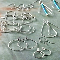 Premium Metals Rhodium Assorted Ear Wires by Bead Landing™