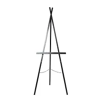 66.5" Black Metal Adjustable Minimalistic Floor Easel