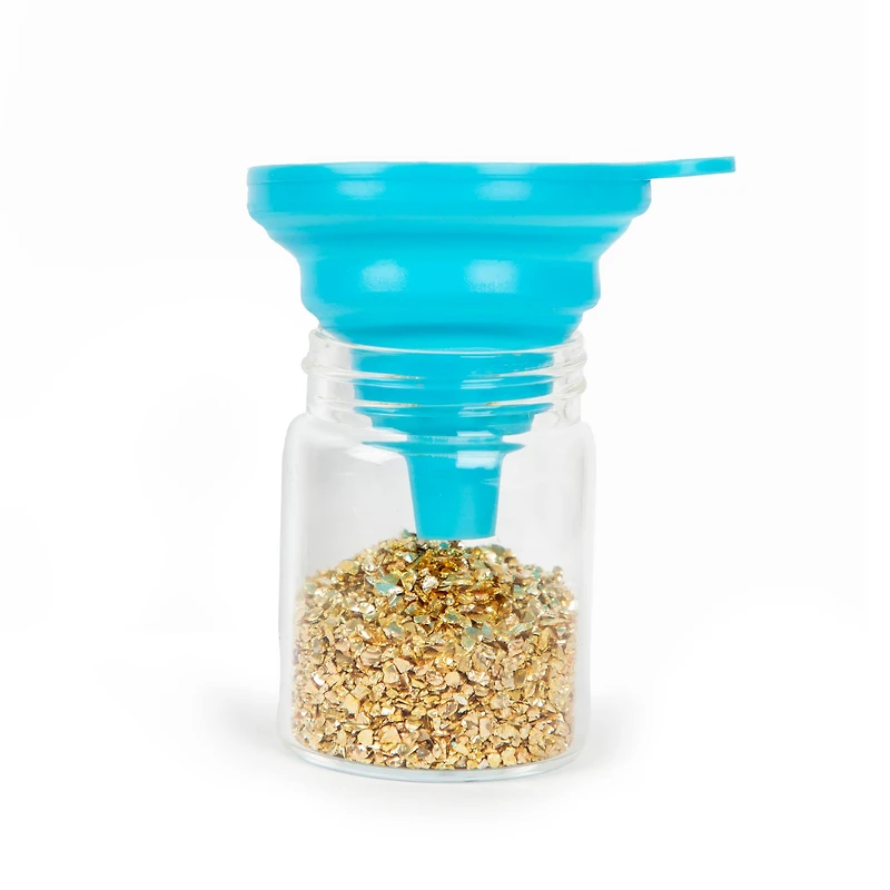 Teal Collapsible Silicone Funnel by Bead Landing™